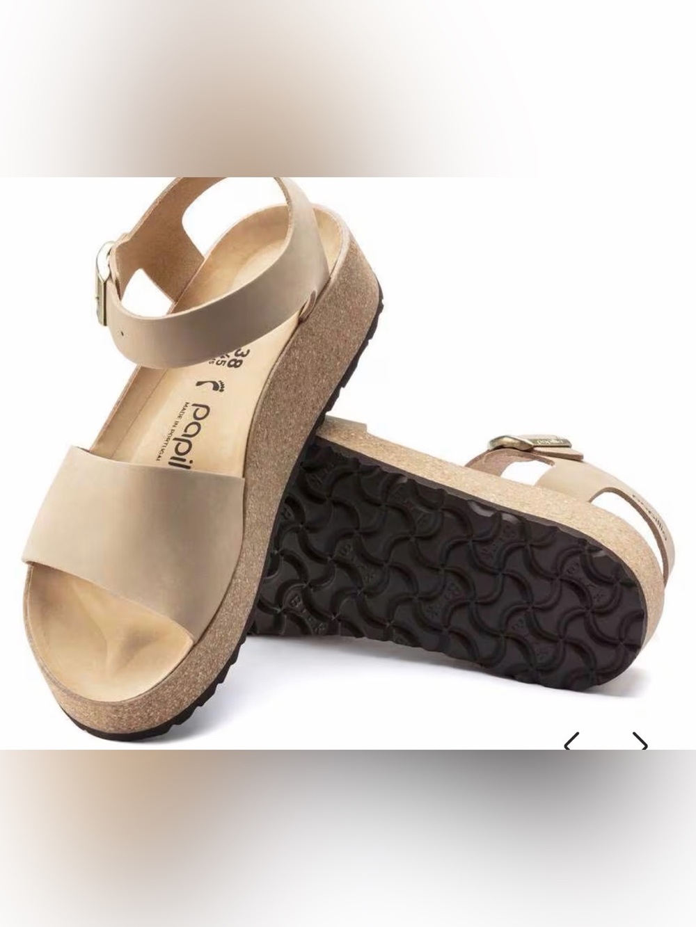 NEW NO BOX 39/8 US Birkenstock Glenda Papillio Nubuck Sandal Sandcastle beige